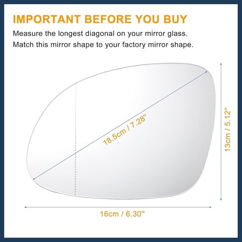 for Volkswagen Tiguan 2007-2016 for Volkswagen Sharan 2010-2022 Car Rearview Driver Left Side Heated Mirror Glass Replacement W/Backing Plate in Kuwait