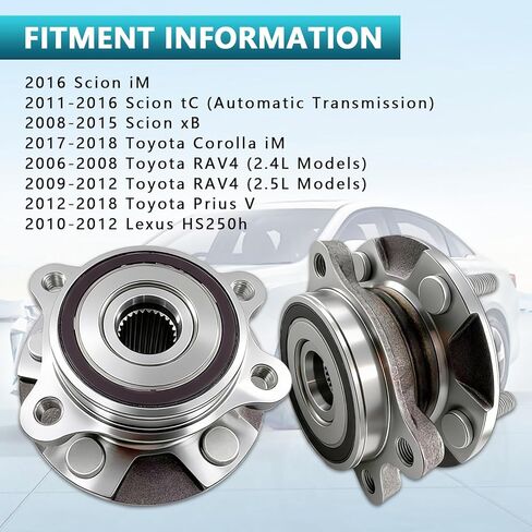 513257 Front Wheel Bearing Hub Assembly for Toyota RAV4 2006-2012, Prius V 2012-2018, Corolla iM 2017-2018, Lexus HS250h 2010-2012, Scion xB 2008-2015, tC 2011-2016, iM 2016 (2PCS) in Saudi Arabia