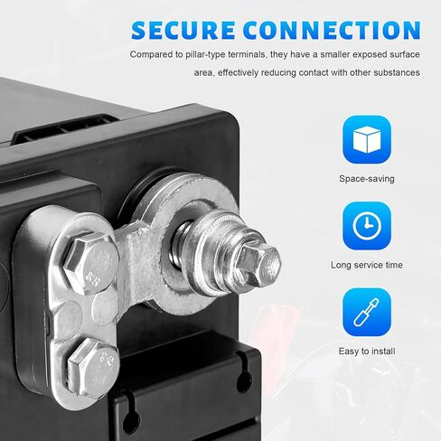 2 PCS 3/8"-16 Lead Side Post Battery Terminal Connectors, Corrosion-Resistant Side Post Batteries Cable End Connector, Standard Battery Terminal Adapter for Sedan Truck Marine Boat in Saudi Arabia