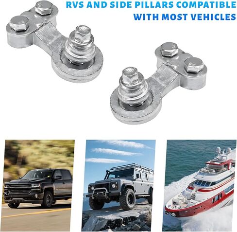 2 PCS 3/8"-16 Lead Side Post Battery Terminal Connectors, Corrosion-Resistant Side Post Batteries Cable End Connector, Standard Battery Terminal Adapter for Sedan Truck Marine Boat in Saudi Arabia