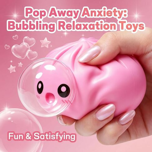 2026 Dumpling Soft Squeeze Toy Thing Hand-Molded Colorful, Comfortable for Desk Office & Home (3.35 Inches) (Pink) in Saudi Arabia