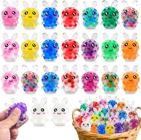 24-Pack Easter Egg Fillers, Bunny Squishy Squeeze Toys for Teens & Adults, Easter Basket Stuffers Essentials Gifts– Fits Standard Eggs in Saudi Arabia