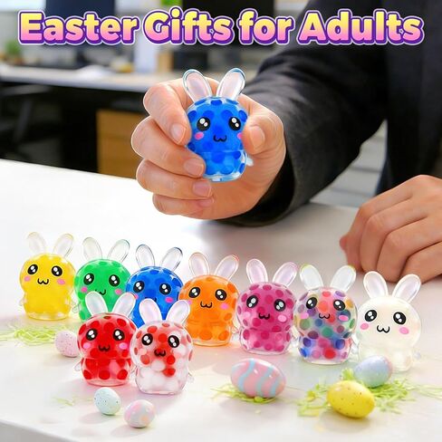 24-Pack Easter Egg Fillers, Bunny Squishy Squeeze Toys for Teens & Adults, Easter Basket Stuffers Essentials Gifts– Fits Standard Eggs in Saudi Arabia