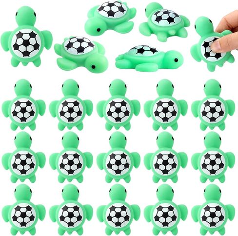 Seenelling 20 Pcs Soccer Team Gifts Party Favor 1.77 Inch Mini Soccer Turtle Stress Ball Emotional Inspirational Sports Support Gift Small Squeeze Anxiety Ball for Team Players Fans Coworkers in Kuwait