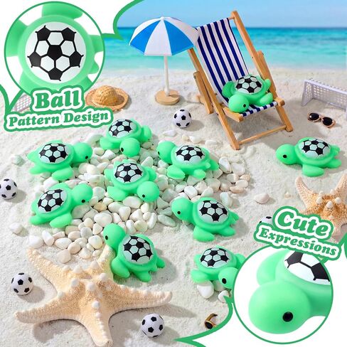 Seenelling 20 Pcs Soccer Team Gifts Party Favor 1.77 Inch Mini Soccer Turtle Stress Ball Emotional Inspirational Sports Support Gift Small Squeeze Anxiety Ball for Team Players Fans Coworkers in Kuwait
