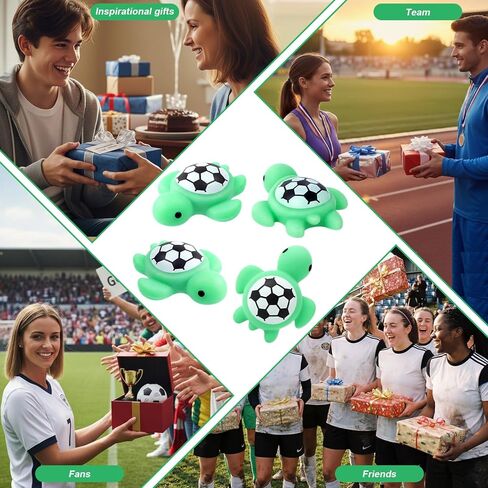 Seenelling 20 Pcs Soccer Team Gifts Party Favor 1.77 Inch Mini Soccer Turtle Stress Ball Emotional Inspirational Sports Support Gift Small Squeeze Anxiety Ball for Team Players Fans Coworkers in Kuwait