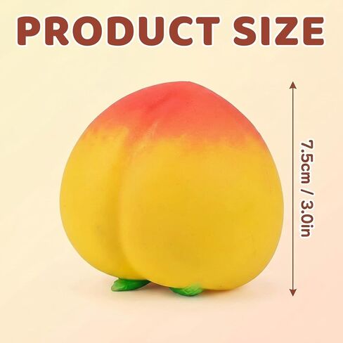Peach Squishies, Giant Peach Squishies, Peaches Stress Relief Tool, Squeezy Peaches Fidget Sensory Ball for Anxiety Management and Daily Travel (Yellow) in Saudi Arabia
