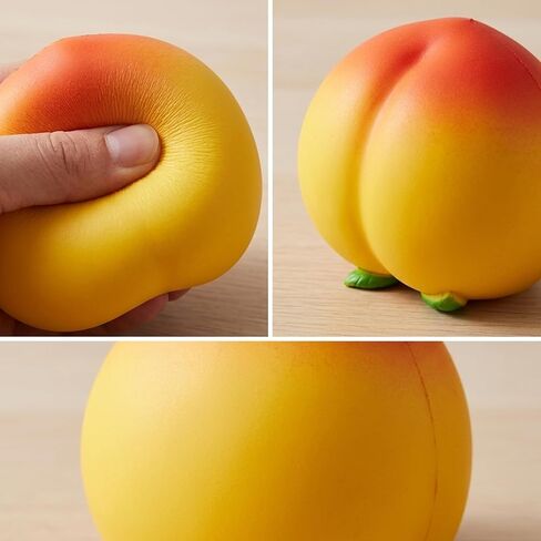 Peach Squishies, Giant Peach Squishies, Peaches Stress Relief Tool, Squeezy Peaches Fidget Sensory Ball for Anxiety Management and Daily Travel (Yellow) in Saudi Arabia