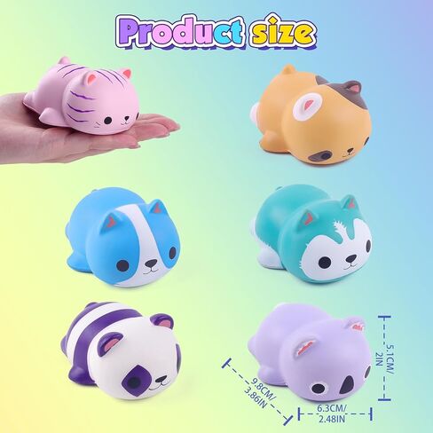 Anboor 6 PCS Squishies Foam Squishy Animals Toys Cat Dog Koala Panda Slow Rised Squeeze Stress Relief Toy for Kid Adult in Kuwait