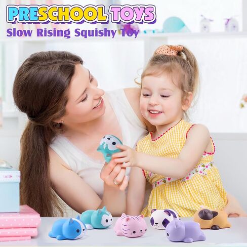Anboor 6 PCS Squishies Foam Squishy Animals Toys Cat Dog Koala Panda Slow Rised Squeeze Stress Relief Toy for Kid Adult in Kuwait