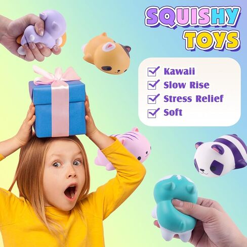 Anboor 6 PCS Squishies Foam Squishy Animals Toys Cat Dog Koala Panda Slow Rised Squeeze Stress Relief Toy for Kid Adult in Kuwait