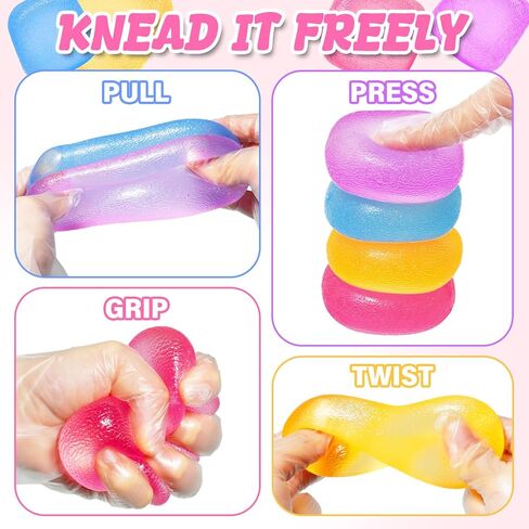 Squishy Fidget Toys, Stress Relief Squeeze Sensory Balls, Stress Relief Toys for Kids and Adults, Sugar Balls for Classroom Prize Favors, Anxiety Relief Party Favors Gifts for Girls & Boys (Pink) in Saudi Arabia