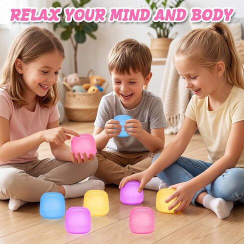Squishy Fidget Toys, Stress Relief Squeeze Sensory Balls, Stress Relief Toys for Kids and Adults, Sugar Balls for Classroom Prize Favors, Anxiety Relief Party Favors Gifts for Girls & Boys (Pink) in Saudi Arabia