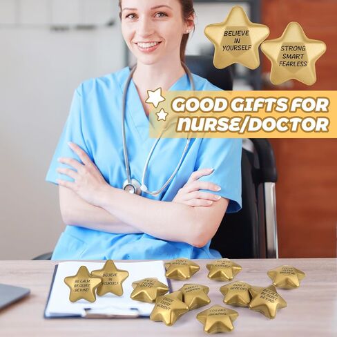 50 Pcs Star Stress Balls Stress Relief Star Balls Inspirational Foam Balls Bulk Gold Star Stress Toys for Teens Adults Coworkers School Office Award Goodie Bag Stuffers in Saudi Arabia