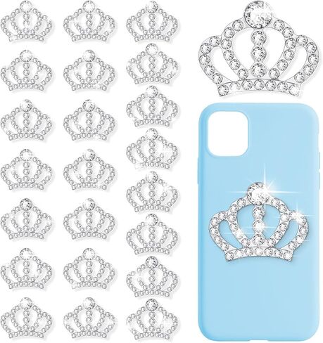 Crystal Rhinestone Crown Embellishments Rhinestone Embellishments Flatback Crystal Accessory for DIY Crafts Jewelry Making Phone Back Shell Wedding Decoration and Present Decoration(12 Pieces) in Saudi Arabia