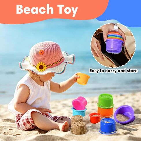 8 Pcs Stacking Cups Baby Stacking Toys, 8 Colors Educational Nesting Cups, Montessori Stacking Toys for Toddler Gifts in Saudi Arabia