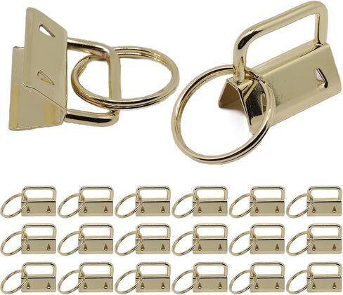 20 قطعة من أجهزة Keyfob مقاس 1 بوصة، مجموعة أجهزة Keyfob، أجهزة معصم بمشبك سلسلة مفاتيح مع حلقة مقسمة، لحبل سلسلة المفاتيح للحرف اليدوية (أسود) in Kuwait