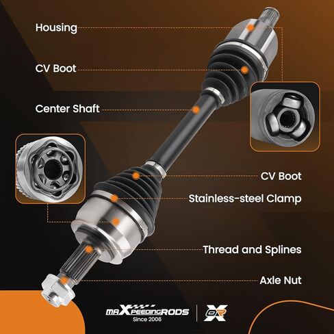 maXpeedingrods Front CV Axle Shaft Assembly for Jeep Compass MP 2018 2019 2020 2021 L4 2.4L, Left or Right Side, Replace# 68287865AA in Kuwait