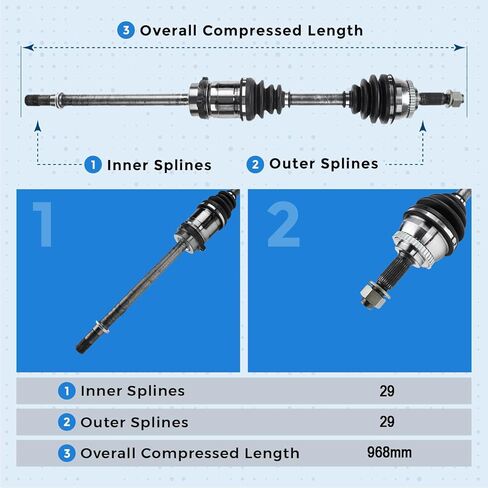 Front Right Passenger Side CV Axle Shaft Assembly for 2000-2003 Nissan Maxima Infiniti I30 I35 in Kuwait