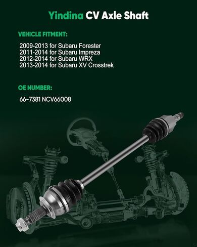 Front Left Right CV Axle Shaft Assembly Fits 2009-2013 for Subaru Forester 2011-2014 for Subaru Impreza 2012-2014 for Subaru WRX 2013-2014 for Subaru XV Crosstrek 66-7381,2PCS in Saudi Arabia