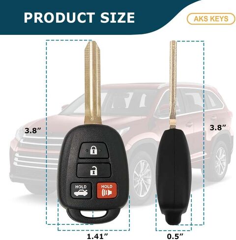 Replacement for Toyota Key Fob 4 Buttons That Use FCC GQ4-52T and Part Number 89070-0R101 Chip Texas ID 4D Letter H - 315 MHz Compatible with 2014-2019 Selected Models (1) in Saudi Arabia