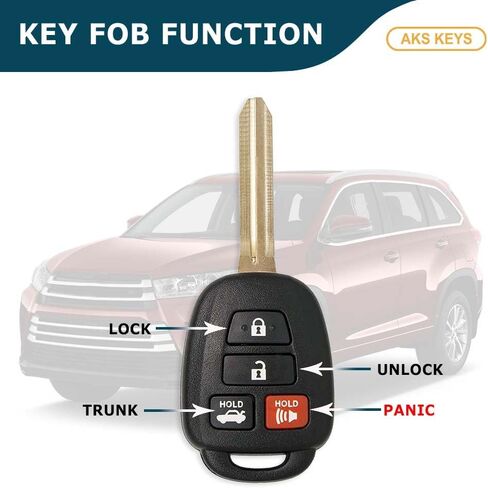 Replacement for Toyota Key Fob 4 Buttons That Use FCC GQ4-52T and Part Number 89070-0R101 Chip Texas ID 4D Letter H - 315 MHz Compatible with 2014-2019 Selected Models (1) in Saudi Arabia