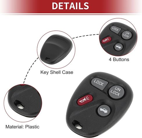 ACROPIX KOBLEAR1XT 315MHz Keyless Entry Remote Key Fob for Chevrolet Malibu 2001-2005 for Chevrolet Corvette 2001-2004 Replacement Car Key in Kuwait