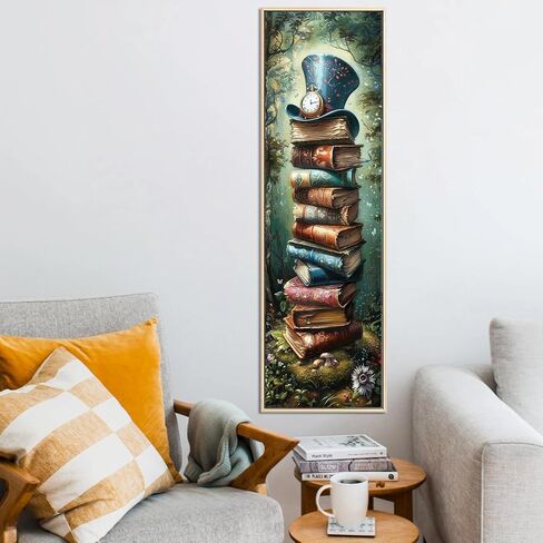 Large Diamond Art Painting, DIY Book Round Diamond Painting Kits for Adults Beginners, Crystal Rhinestones for Home Wall Decoration Gift,30x90cm/11.8×35.4in in Kuwait