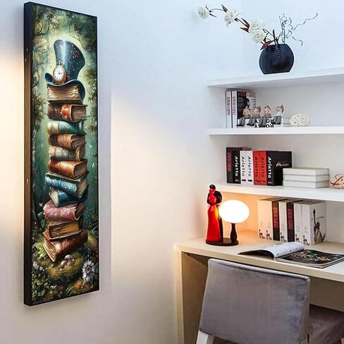 Large Diamond Art Painting, DIY Book Round Diamond Painting Kits for Adults Beginners, Crystal Rhinestones for Home Wall Decoration Gift,30x90cm/11.8×35.4in in Kuwait