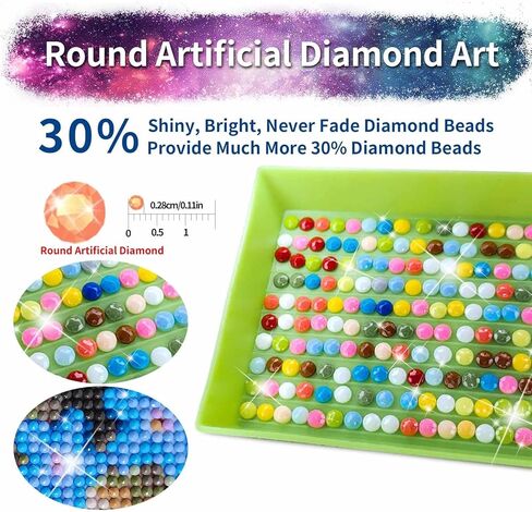 Large Diamond Art Painting, DIY Book Round Diamond Painting Kits for Adults Beginners, Crystal Rhinestones for Home Wall Decoration Gift,30x90cm/11.8×35.4in in Kuwait