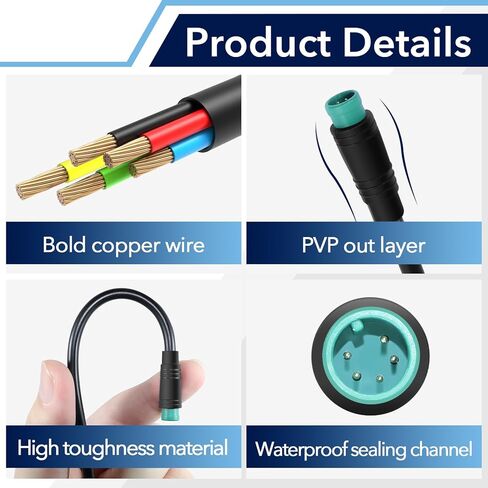 5 Pin Male to Male Ebike Extension Cable for Julet, Compatible with Expand Ebike Light and Twist Throttle, Ebike 5 Pin Display Extended Cable in Saudi Arabia