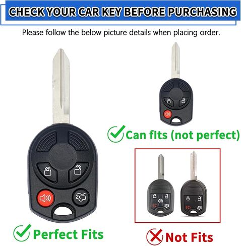 غطاء TOMALL لمفتاح Ford Key Fob مع سلسلة مفاتيح، 4 أزرار ناعمة من مادة TPU لحماية مفتاح Fob لـ 2002-2017 Ford C-Max Edge Escape Expedition Explorer Flex Focus Freestyle Fusion Mustang Taurus Transit، أبيض in Kuwait