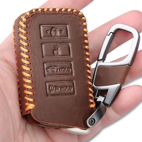 Vintage Leather Key Fob Cover with Metal Keychain, Compatible with Lexus RX NX LX RC GS ES 200t/250/300/350L/450HL/570 in Saudi Arabia