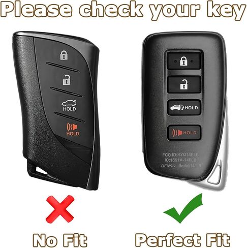Vintage Leather Key Fob Cover with Metal Keychain, Compatible with Lexus RX NX LX RC GS ES 200t/250/300/350L/450HL/570 in Saudi Arabia