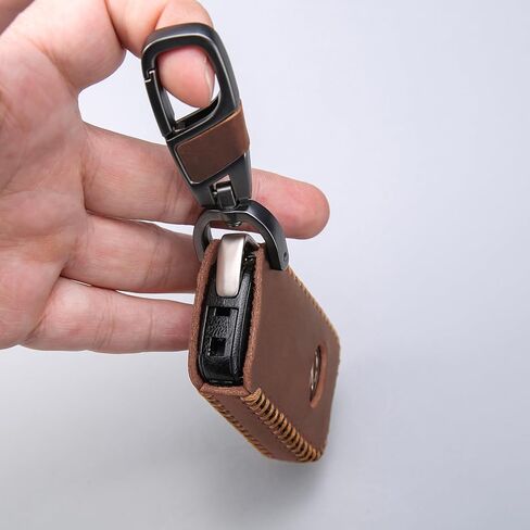 Vintage Leather Key Fob Cover with Metal Keychain, Compatible with Lexus RX NX LX RC GS ES 200t/250/300/350L/450HL/570 in Saudi Arabia