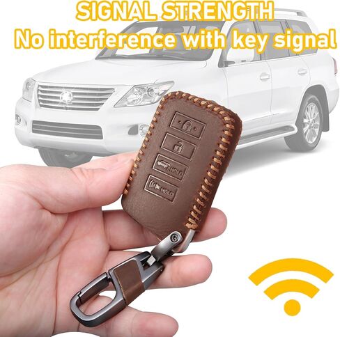 Vintage Leather Key Fob Cover with Metal Keychain, Compatible with Lexus RX NX LX RC GS ES 200t/250/300/350L/450HL/570 in Saudi Arabia