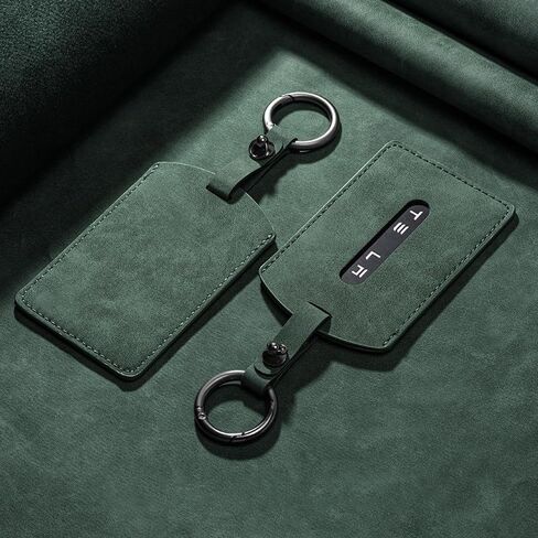 1PC Suede Leather Key Fob Cover Compatible with Tesla Keycard, Model 3 Y S X Cybertruck Rivian Key Card Holder,Comes with A Matching Color Ring Buckle (Olive Green) in Saudi Arabia