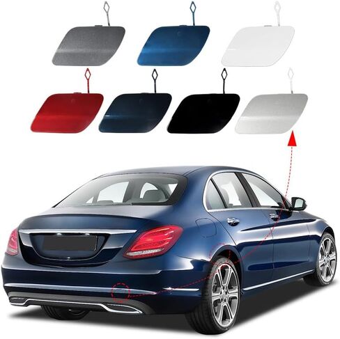 Rear Bumper Tow Hook Cover Cap Towing Eye for Mercedes-Benz C-Class W205 C180 C200 C220 C250 C280 C300 C320 C350 2014-2018 2058850224 Trailer cover (White, Right Passenger Side) in Kuwait