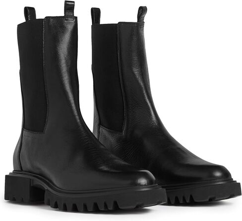 AllSaints Women's Hallie Mid Calf Boot, Black, 8 in Saudi Arabia