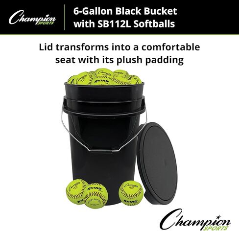 Champion Sports Storage Bucket with 18 Softballs in Saudi Arabia