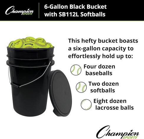Champion Sports Storage Bucket with 18 Softballs in Saudi Arabia