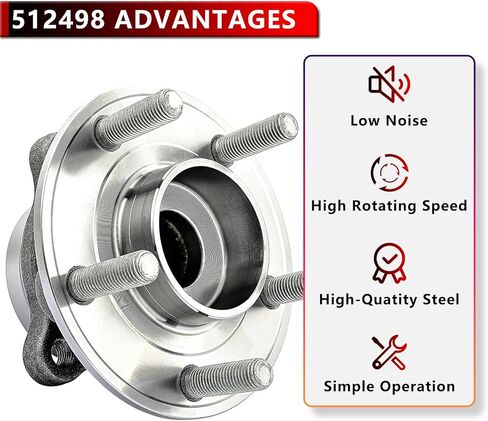 512498 Front or Rear Wheel Bearing and Hub Assembly for 2013-2020 Ford Fusion, for 2013-2016 Lincoln MKZ, Wheel Hub 5 Lug w/ABS in Saudi Arabia