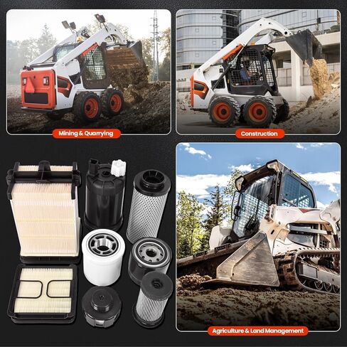 7286322 7221934 طقم خدمة فلتر زيت المحرك وفلتر الهواء المتوافق مع Bobcat S450 S510 S530 S550 S570 S590 S595 S630 S650 T450 T550 T590 T595 T630 T650، يستبدل 7023589 6692337 6727475، 8 في 1 in Kuwait