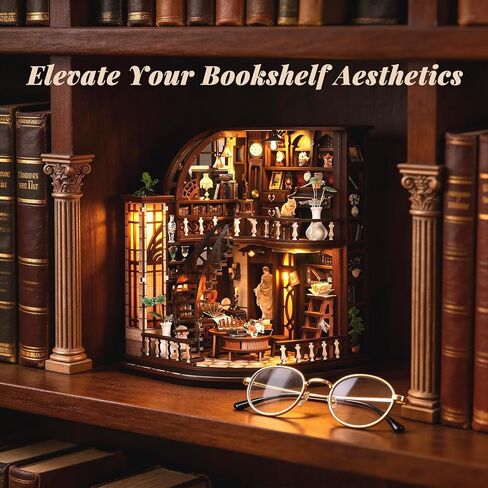 Book Nook Kit for Adults Booknook DIY Miniature House Kit Library Decor Fantasy 3D Puzzle (Bacchus Bookstore) in Saudi Arabia