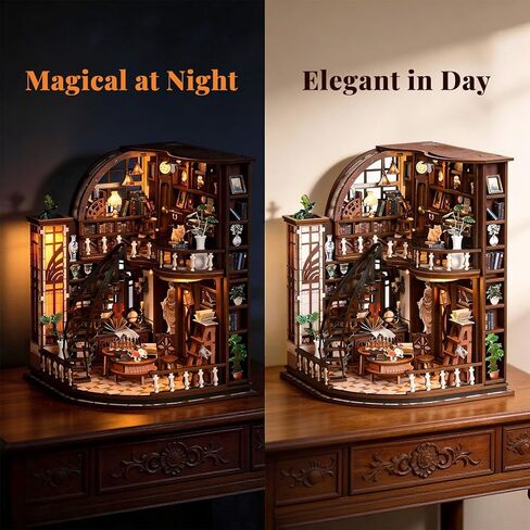 Book Nook Kit for Adults Booknook DIY Miniature House Kit Library Decor Fantasy 3D Puzzle (Bacchus Bookstore) in Saudi Arabia