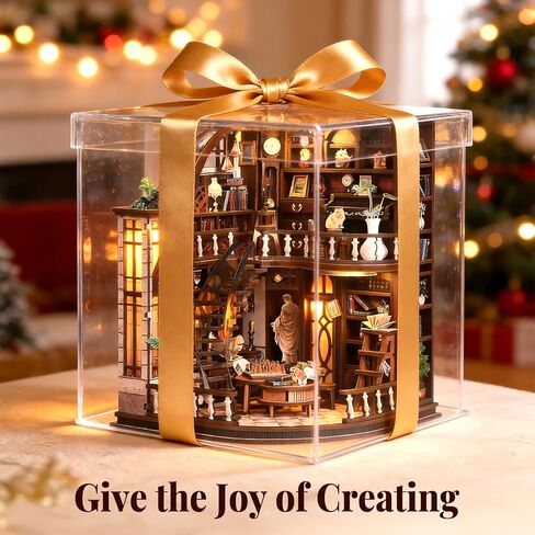 Book Nook Kit for Adults Booknook DIY Miniature House Kit Library Decor Fantasy 3D Puzzle (Bacchus Bookstore) in Saudi Arabia
