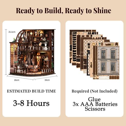Book Nook Kit for Adults Booknook DIY Miniature House Kit Library Decor Fantasy 3D Puzzle (Bacchus Bookstore) in Saudi Arabia