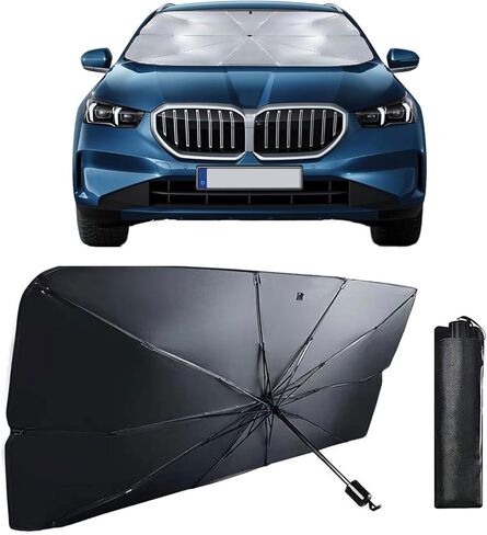 Foldable Umbrella Car Windshield Sunshade - 56"x31" Heat Shield for Car Interior, UV Protection Sun Shade Fit for Sedans, SUVs, Trucks in Kuwait