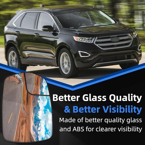 Driver Side Mirror Replacement for Ford Edge 2015 2016 2017 2018 - Left Side Mirror Glass, Rear View Mirrors Glass with Power Heated in Kuwait