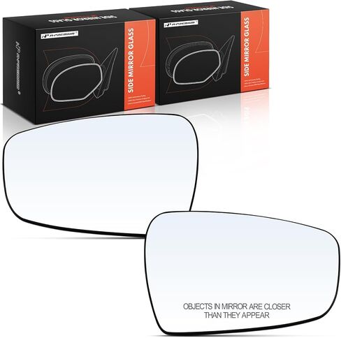 A-Premium 2-PC Driver and Passenger Side Heated Mirror Glass with Backing Plate Compatible with Kia Forte 2014 2015 2016 2017 2018 - Exterior View Flat and Convex Mirror in Kuwait